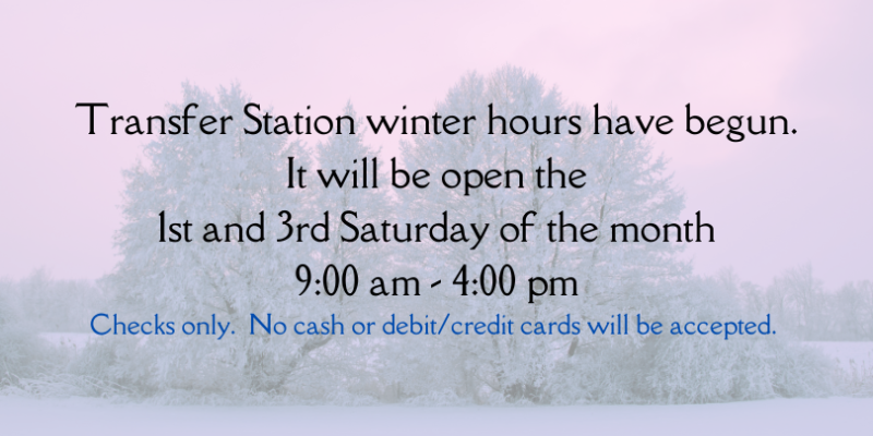 transfer station winter hours